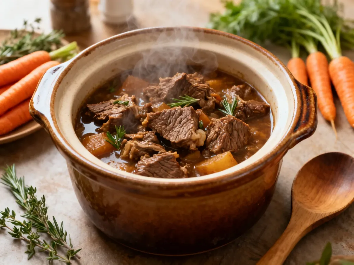 Wolnowar z aromatycznym gulaszem w przytulnej kuchni
