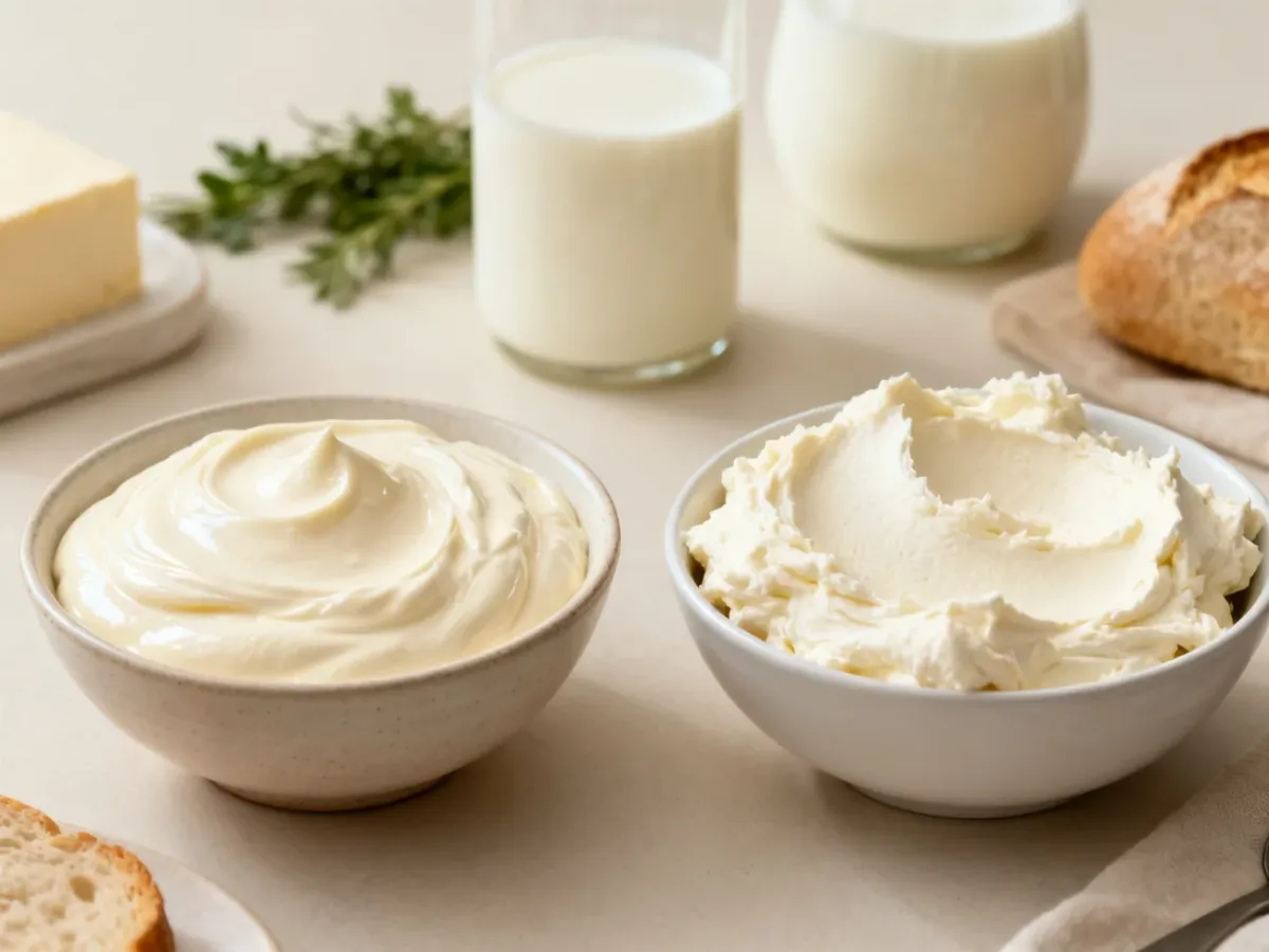 Porównanie kremowego mascarpone i zwartego serka śmietankowego