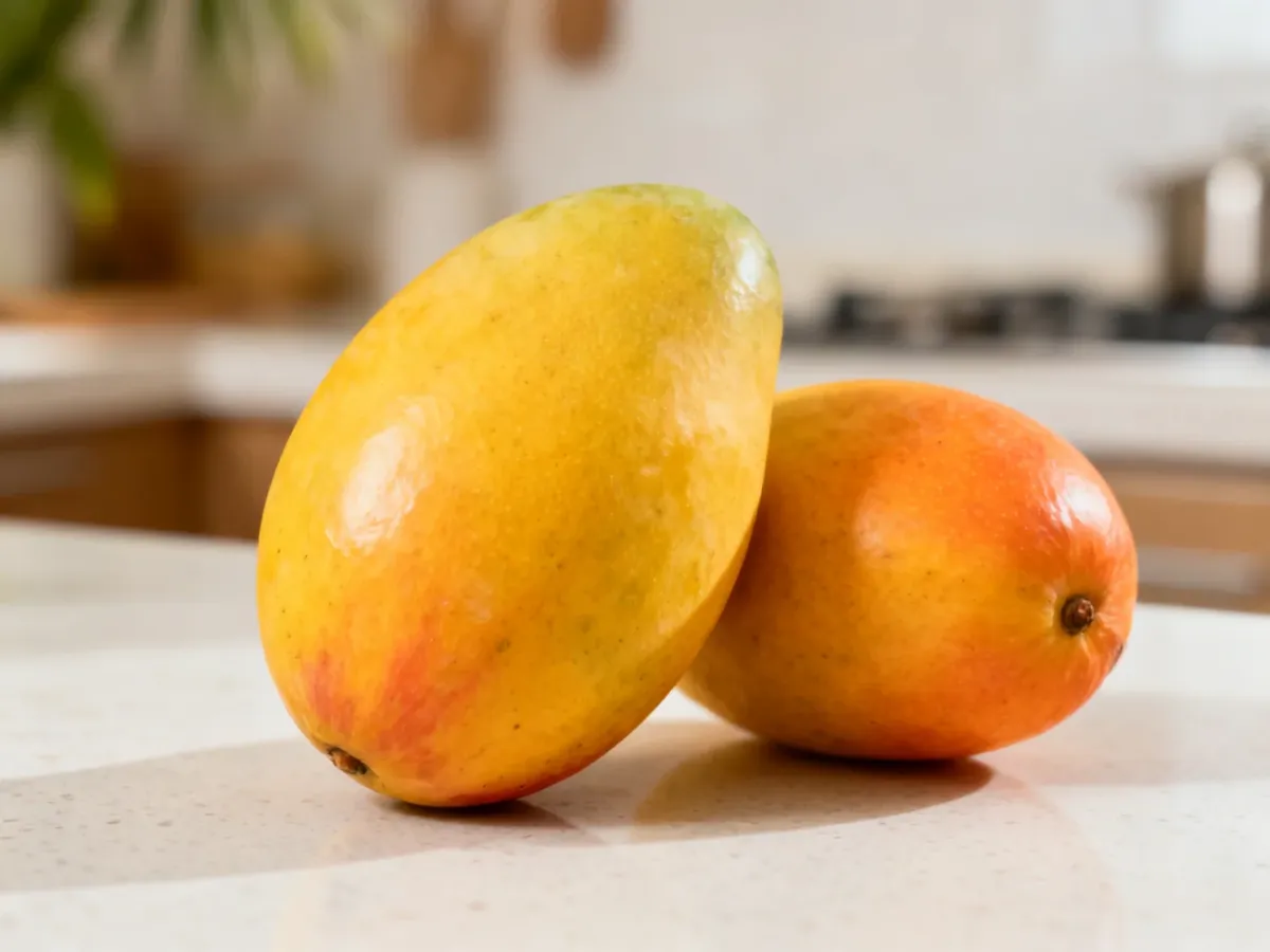 Mango przechowywane na kuchennym blacie